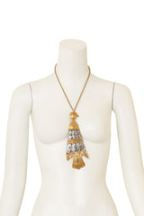 Articulated Bird Pendant Necklace on mannequin @ Recess LA