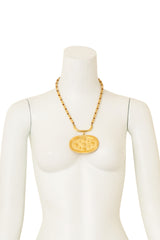 Oval Dot Plate Pendant Necklace by Pauline Rader on mannequin @ Recess LA