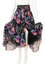 Chanel Floral Mesh Handkerchief Skirt on mannequin held open @ Recess LA