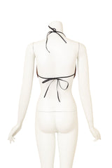 Vintage Ferrara Copper Mesh Halter Top on mannequin back @ Recess LA