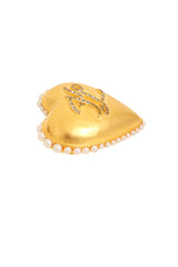 Monogram Heart Brooch on side @ Recess LA