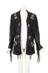 Vintage Arturo Concho Fringe Leather Jacket on mannequin @ Recess LA