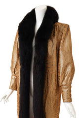 Vintage Giorgio Di Sant'Angelo Metallic Leather Animal Maxi Coat on mannequin close @ Recess LA