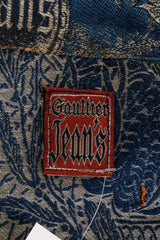 Vintage Jean Paul Gaultier Jacquard Dragon Jacket on mannequin back tag @ Recess LA