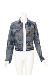 Vintage Jean Paul Gaultier Jacquard Dragon Jacket on mannequin open @ Recess LA