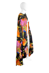 Vintage Silk Floral Cape side on mannequin @recess la