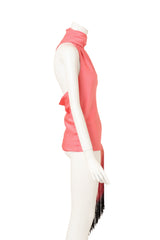 Alexander McQueen Fringe Halter Wrap Top on mannequin side @ Recess LA