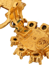 Jeweled Scroll Drop Earrings by Christian Lacroix tarnish @ Recess LA