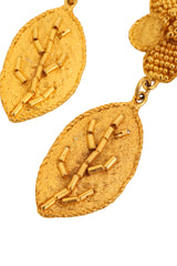 Beaded Floral Leaf Earrings by Todd Oldham tarnish @ Recess LA