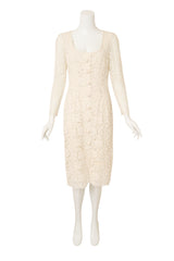 Dolce & Gabbana Lace Button Through Long Sleeve Dress @ Recess LA