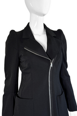 Vintage Maison Margiela Asymmetric Zipper Dress front detail on mannequin @recess la