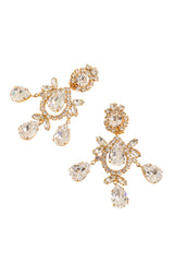 Crystal Teardrop Chandelier Earrings by Moans close @ Recess LA