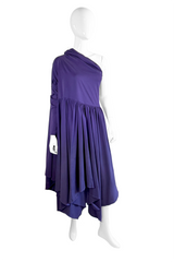 Vintage Rome Gigli One Shoulder Cowl Dress front on mannequin @recess la