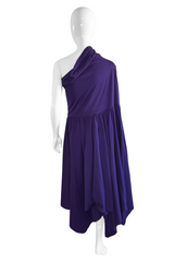 Vintage Rome Gigli One Shoulder Cowl Dress back on mannequin @recess la