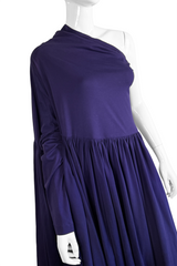 Vintage Rome Gigli One Shoulder Cowl Dress front on mannequin detail @recess la