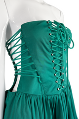 Vintage Thierry Mugler Strapless Lace-Up Circle Dress front detail on mannequin @recess la