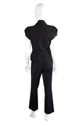 Vintage John Galliano Pinstripe Top & Pant Suit back on mannequin @recess la