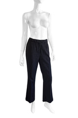 Vintage John Galliano Pinstripe Top & Pant Suit pant front on mannequin @recess la