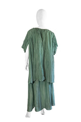 Pleated Oversize Top & Skirt Set by Mary McFadden back @ Recess LA