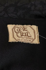 Vintage Ossie Clark Jacquard Collar Crepe Midi Dress label @ Recess LA