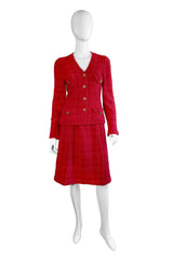 Windowpane Bouclé Skirt Suit by Adolfo @recess LA