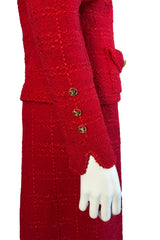 Windowpane Bouclé Skirt Suit by Adolfo cuff close @recess LA