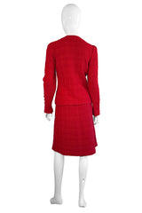 Windowpane Bouclé Skirt Suit by Adolfo back @recess LA