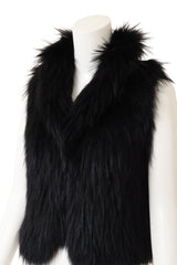 Vintage Yves Salomon Raccoon Fur Vest on mannequin close @ Recess LA