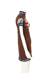 Vintage Emilio Pucci Mod Floral Mini Dress on mannequin side @ Recess LA