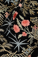 Embroidered Silk Garden Kimono embroidery close @ Recess LA