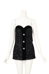 Vintage Givenchy Crystal Button Bustier Top on mannequin @ Recess LA