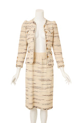 Vintage Adolfo Bouclé Stripe Jacket & Skirt Set on mannequin @ Recess LA
