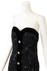 Vintage Givenchy Crystal Button Bustier Top on mannequin close @ Recess LA