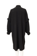 Yohji Yamamoto Layered Ruffle Sleeve Shirt Dress on mannequin back @ Recess LA