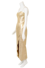 Metallic Leather Cutwork Dress by Mandana on mannequin side @ Recess LA