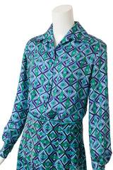 Vintage Pucci Diamond Dot Top, Skirt & Bag Set on mannequin top close @ Recess LA