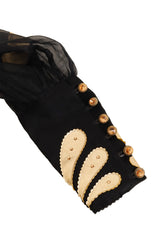Leather Appliqué Cropped Jacket by Mandana sleeve close @ Recess LA