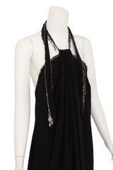 Chain Fringe Halter Dress by Yves Saint Laurent on mannequin close @ Recess LA