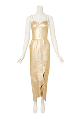 Metallic Leather Cutwork Dress by Mandana on mannequin @ Recess LA