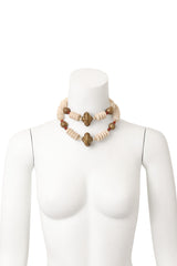 Filigree Disc Beaded Collar Necklace on mannequin @ Recess LA