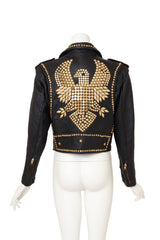 Vintage Caché Eagle Studded Moto Jacket III on mannequin back @ Recess LA