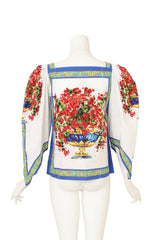 Majolica Vase Cotton Blouse by Dolce & Gabbana on mannequin back @ Recess LA