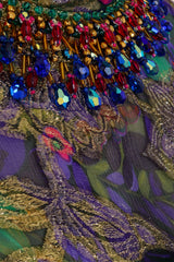 Floral Lamé Hostess Dress on mannequin beads close @ Recess LA