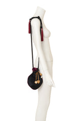Vintage Dominique Aurientis Silk Charm Tassel Evening Bag on mannequin @ Recess LA