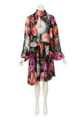 Dolce & Gabbana Blouson Floral Silk Dress on mannequin @ Recess LA