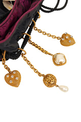 Vintage Dominique Aurientis Silk Charm Tassel Evening Bag charms @ Recess LA