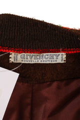 Vintage Givenchy Suede Chevron Knit Jacket & Skirt Set label @ Recess LA