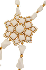 Enamel Mosaic Pendant Necklace by William De Lillo slight tarnish @ Recess LA
