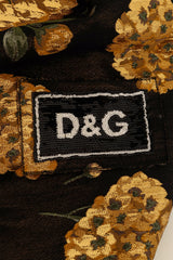Metallic Floral Button Dress by Dolce & Gabbana sequin logo patch @ Recess LA