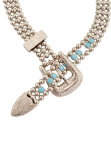 Vintage Western Belt Collar Necklace close @ Recess LA